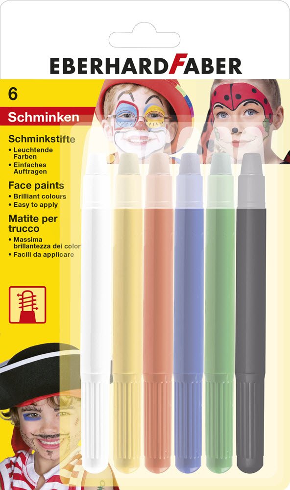 EFA Sminke pen skup op 6 farver ansigtsmaling